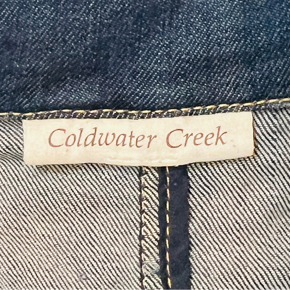 Upcycled Denim Jean Vest OOAK Coldwater Creek Denim BOHO Chic EUC Sz‎ L/XL - Picture 10 of 11